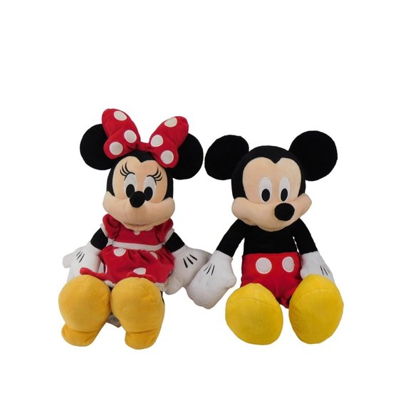 Lot Of 2 Mickey And Minnie Mouse Disney Plush 16" Stuffed Animal - Picture 2 of 6